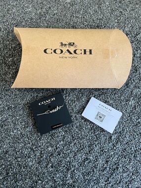 COACH Silver Script Bracelet with Signature Packaging